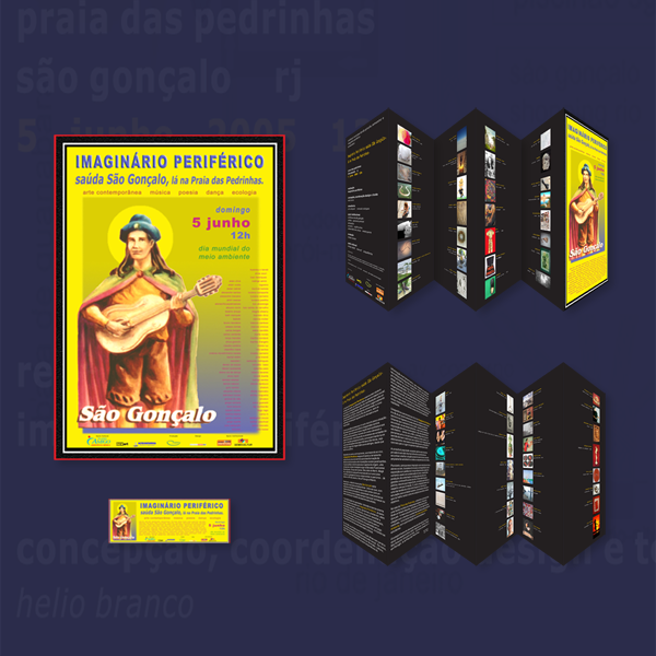 Folder-Cartaz A2: frente e verso, com 12 seções.